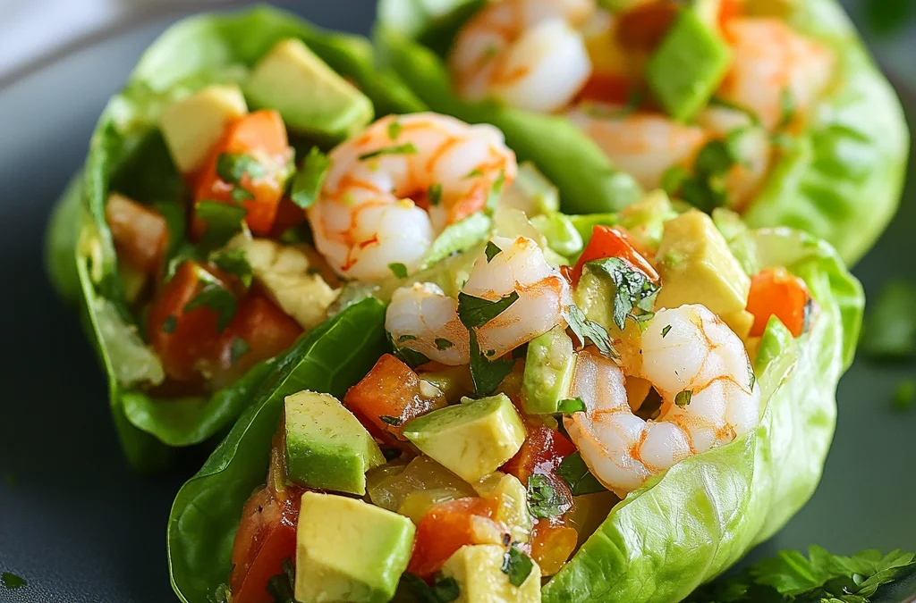 Avocado & Shrimp Lettuce Wraps: Low-Carb Lunch