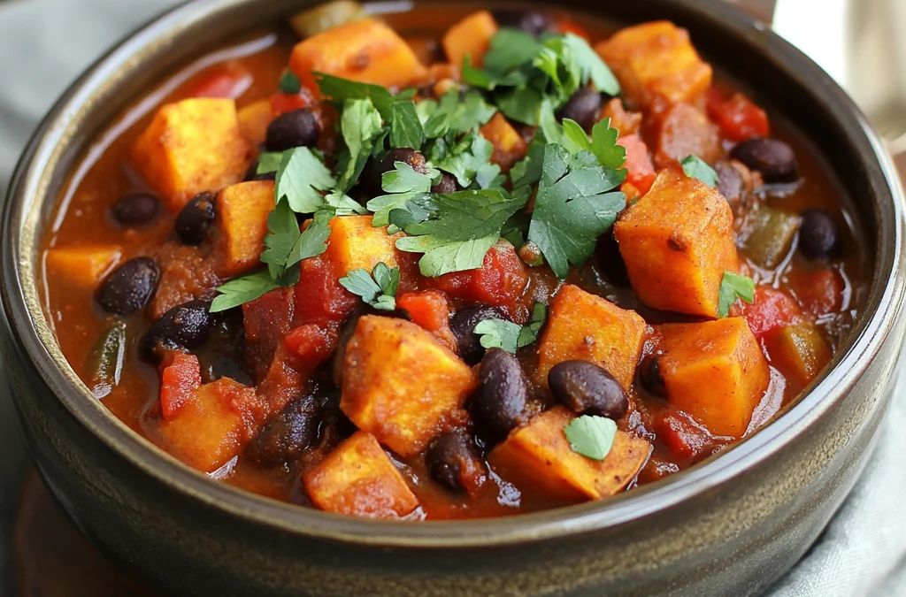 Healthy Sweet Potato & Black Bean Chili