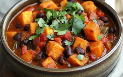 Healthy Sweet Potato & Black Bean Chili