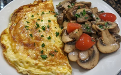 Delicious Mushroom & Swiss Omelette